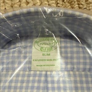 New (never opened) Brooks Brothers Blue Checkered Dress Shirt